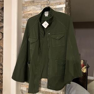 Haute Hippie military draped jacket cape M new